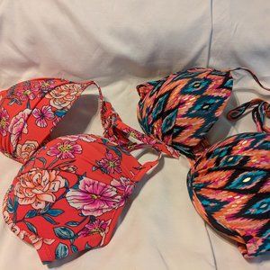 Set of Bikini Tops by Shade Shore both 34D